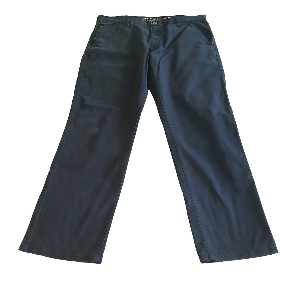 Signature Levi Strauss & Co S67 Chinos Men's 38x32 Blue Straight Leg Pockets